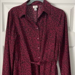 A new day garnet leopard print dress. Size small